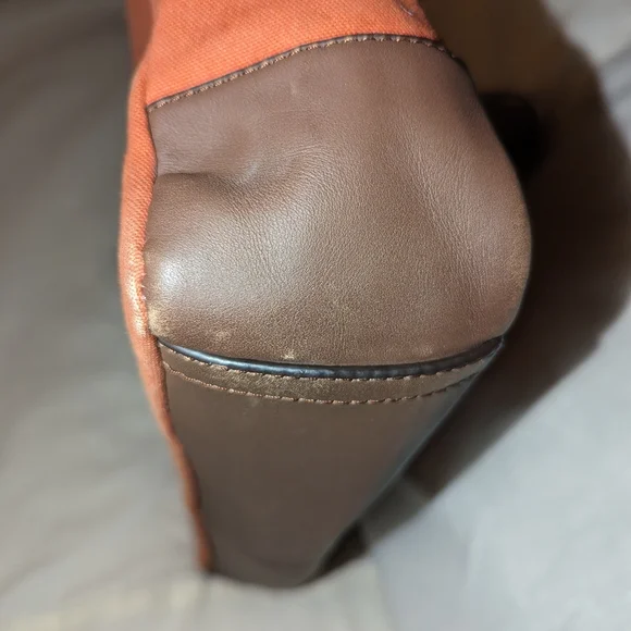 AUTHENTIC COACH MENS CAMDEN ORANGE CANVAS LARGE MESSENGER BAG #70829 GUC - Picture 13 of 16